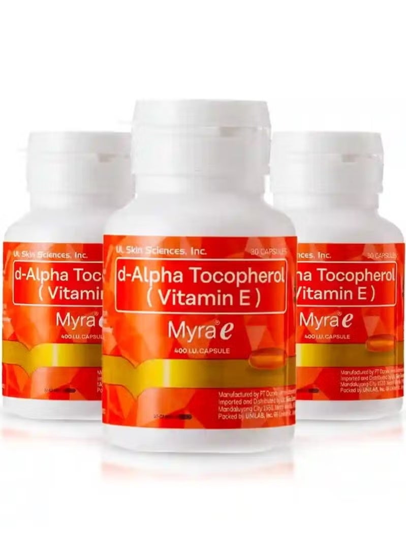 90Capsules Myra E 400 IU Vitamin E d-Alpha Tocopherol by Myra E